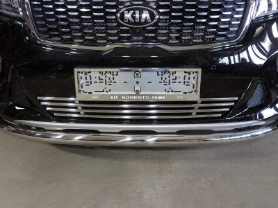 Накладка решетки радиатора 16 мм ТСС для Kia Sorento Prime 2018-2021