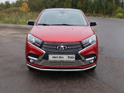 Накладка решётки радиатора верхняя 12 мм ТСС для Lada XRay 2016-2021