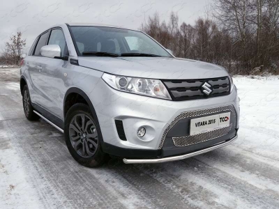 Защита переднего бампера 42 мм ТСС для Suzuki Vitara 2015-2021
