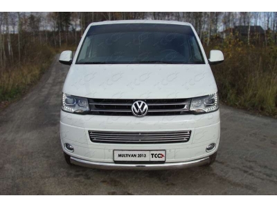 Защита передняя овальная 75х42 мм ТСС для Volkswagen Multivan/Caravelle 2009-2015
