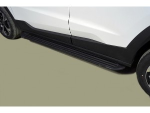 Пороги алюминиевые "Slim Line Black" 1720 мм для Москвич 3 2022 – н.в. MOSK322-09B