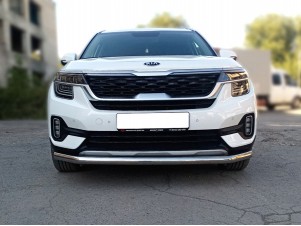 Защита переднего бампера одинарная d-60 для Kia Seltos 2019 – н.в. KSEL_1