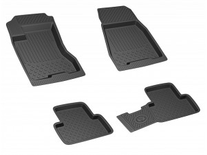 Коврики салона Rezkon резиновые 4 штуки для Nissan X-Trail T31 № 1025035100