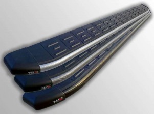 Пороги алюминиевые ТСС с накладкой для Ford Explorer № FOREXPL12-17AL